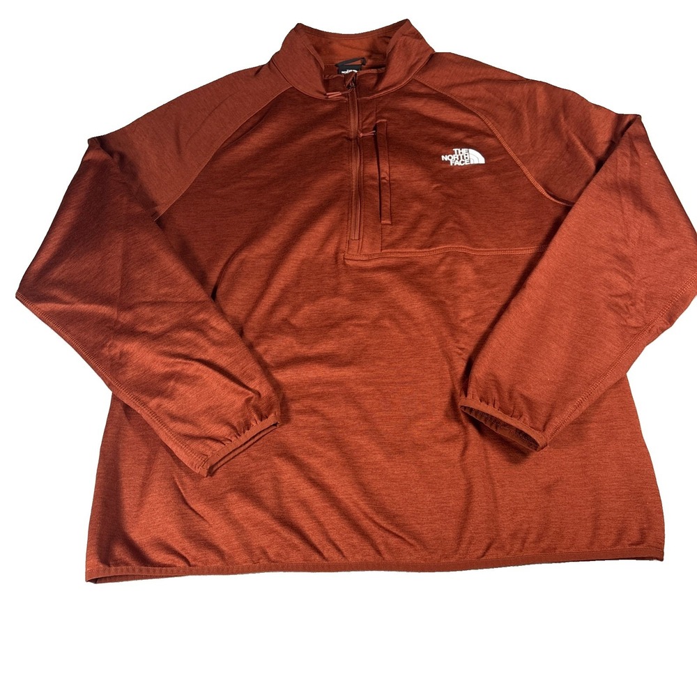 The North Face Sweater Mens XL Orange Quarter Zip Fleece